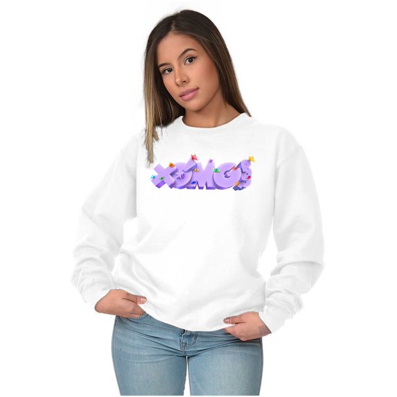 XOMG POP Butterfly Garden Logo Women Crewneck Sweatshirt Brisco Brands M