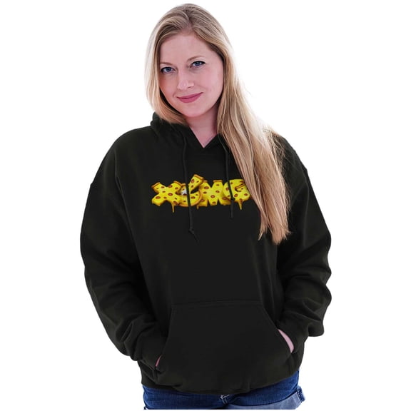 XOMG POP Cheesy Pepperoni Pizza Logo Hoodie Sweatshirt Women Brisco Brands S
