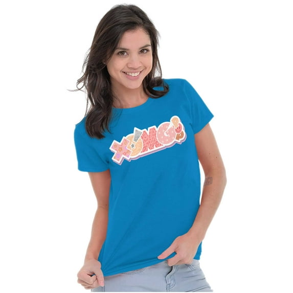 XOMG POP Colorful Pattern Palooza Logo Women's T Shirt Ladies Tee Brisco Brands X