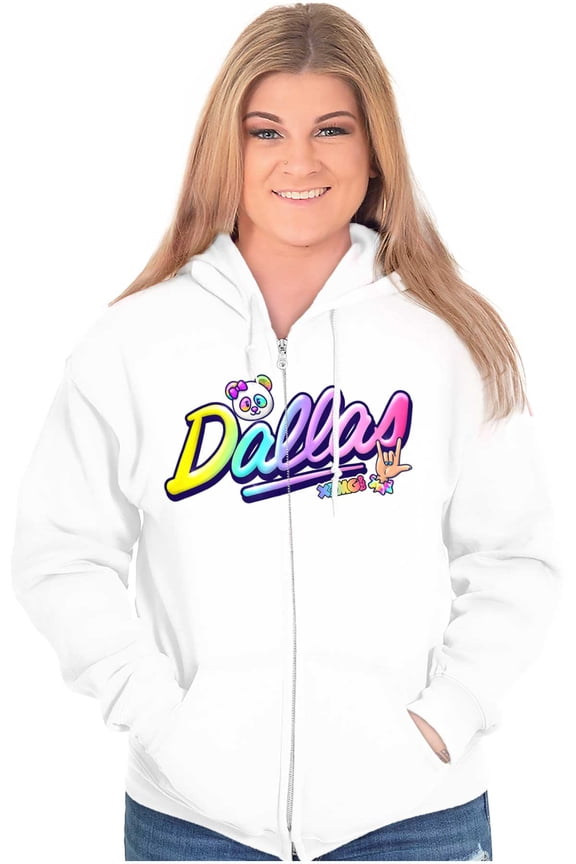 Dallas Panda Rock Star Women Plus Size Zipper Hoodie Brisco Brands 2X