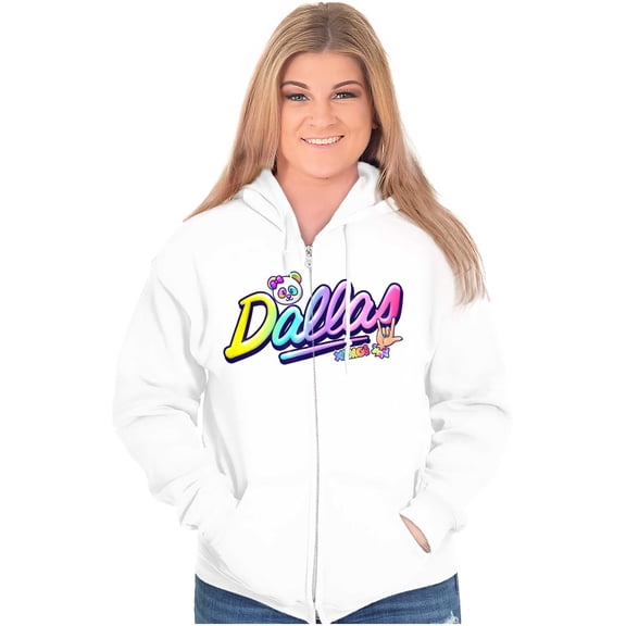 XOMG POP Dallas Panda Rock Star Women Plus Size Zipper Hoodie Brisco Brands 5X