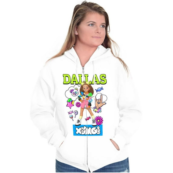 XOMG POP Dallas Popstar Dream Cartoon Women Plus Size Zipper Hoodie Brisco Brands 2X