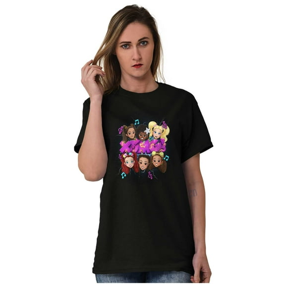 XOMG POP Electric Band Cartoons Women Plus Size Graphic Tee Tees Brisco Brands 2X
