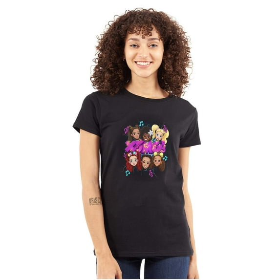 XOMG POP Electric Band Cartoons Women's T Shirt Ladies Tee Brisco Brands S