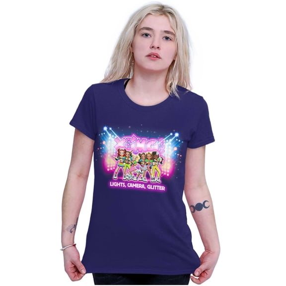 XOMG POP Lights Camera Glitter Women's T Shirt Ladies Tee Brisco Brands S