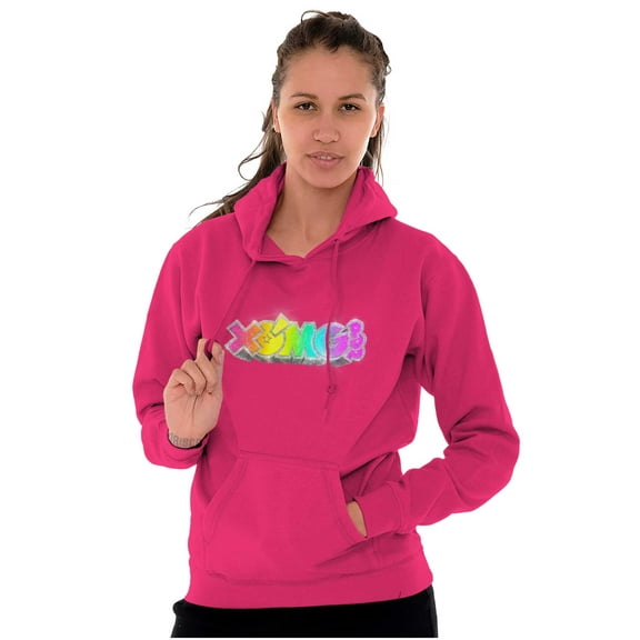 XOMG POP Metallic Rainbow Logo Hoodie Sweatshirt Women Brisco Brands S