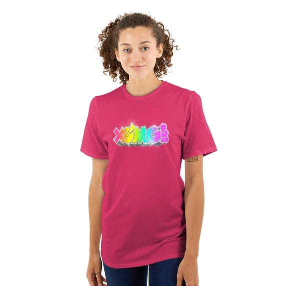 XOMG POP Metallic Rainbow Logo Women's Graphic T Shirt Tees Brisco Brands M