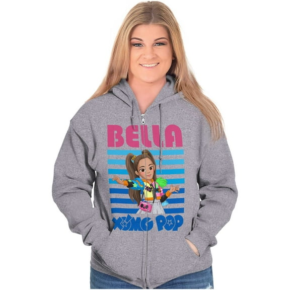 XOMG POP Music Fan Bella Cartoon Women Plus Size Zipper Hoodie Brisco Brands 4X