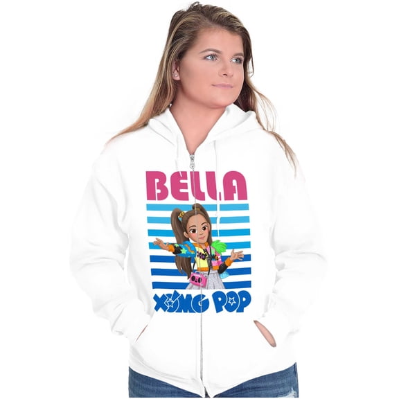 XOMG POP Music Fan Bella Cartoon Zip Hoodie Sweatshirt Women Brisco Brands L