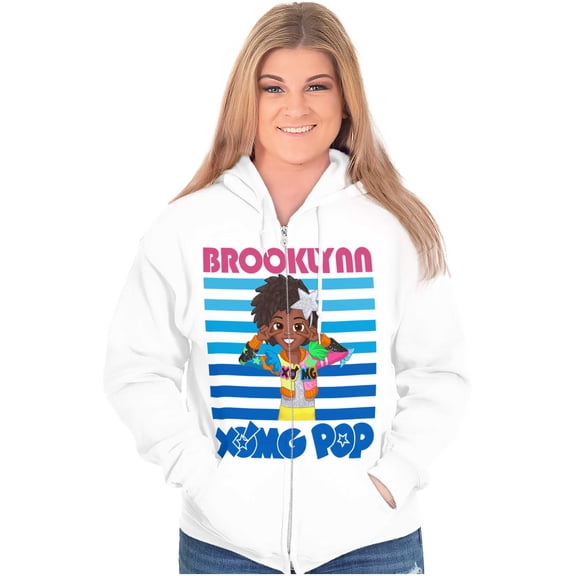XOMG POP Music Fan Brooklynn Cartoon Zip Hoodie Sweatshirt Women Brisco Brands S