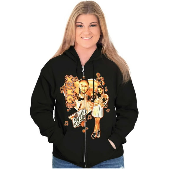 XOMG POP Music Fan Heart Bella Women Plus Size Zipper Hoodie Brisco Brands 5X