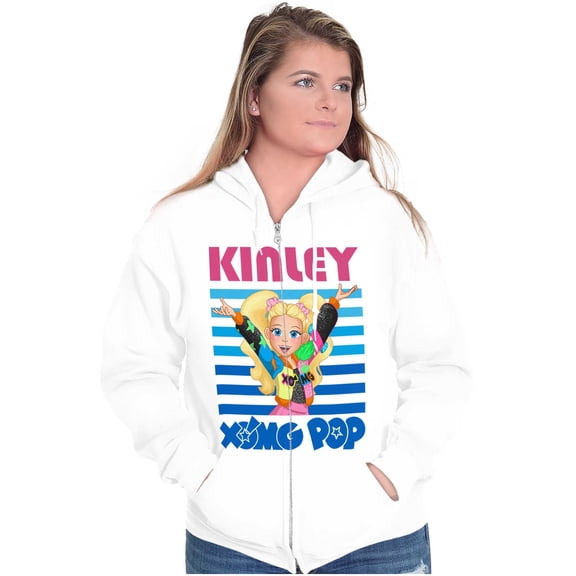 XOMG POP Music Fan Kinley Cartoon Zip Hoodie Sweatshirt Women Brisco Brands L
