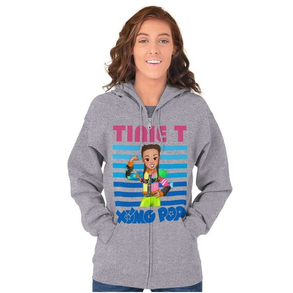 XOMG POP Music Fan Tinie T Cartoon Women Plus Size Zipper Hoodie Brisco Brands 2X