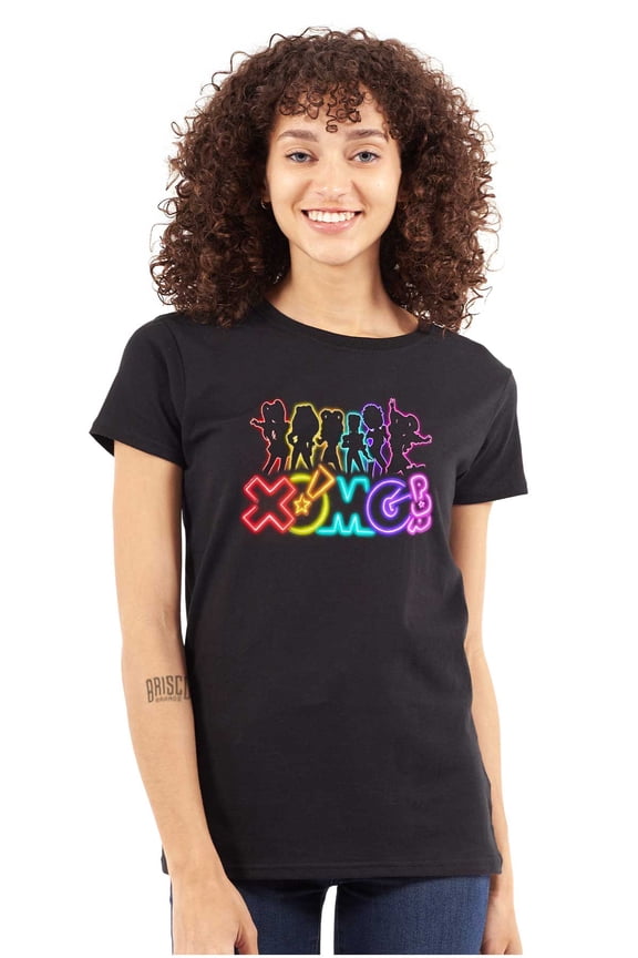 Neon Band Logo Outline Women's T Shirt Ladies Tee Brisco Brands M