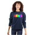 thumbnail image 1 of XOMG POP Neon Glow Rainbow Logo Women Crewneck Sweatshirt Brisco Brands L, 1 of 6