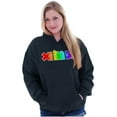 thumbnail image 1 of XOMG POP Neon Glow Rainbow Logo Women Plus Size Hoodie Brisco Brands 3X, 1 of 4