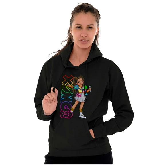 XOMG POP Neon Logo Bella Cartoon Women Plus Size Hoodie Brisco Brands 2X