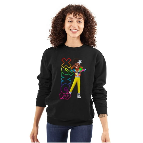XOMG POP Neon Logo Brooklynn Cartoon Women Crewneck Sweatshirt Brisco Brands M