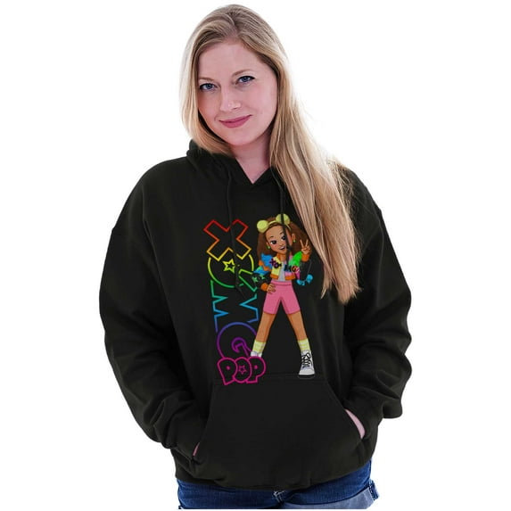 XOMG POP Neon Logo Dallas Cartoon Women Plus Size Hoodie Brisco Brands 5X