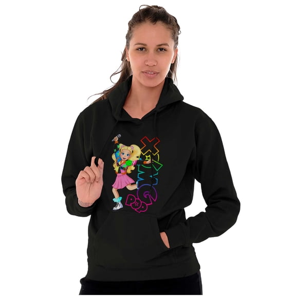 XOMG POP Neon Logo Kinley Cartoon Women Plus Size Hoodie Brisco Brands 2X