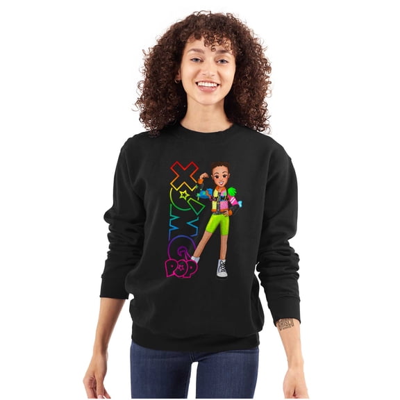XOMG POP Neon Logo Tinie T Cartoon Women Crewneck Sweatshirt Brisco Brands S