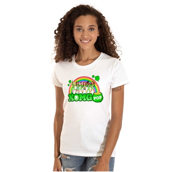 XOMG POP Saint Paddy Pot of Gold Women's T Shirt Ladies Tee Brisco Brands X