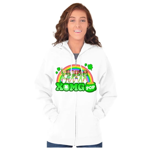 XOMG POP Saint Paddy Pot of Gold Zip Hoodie Sweatshirt Women Brisco Brands M