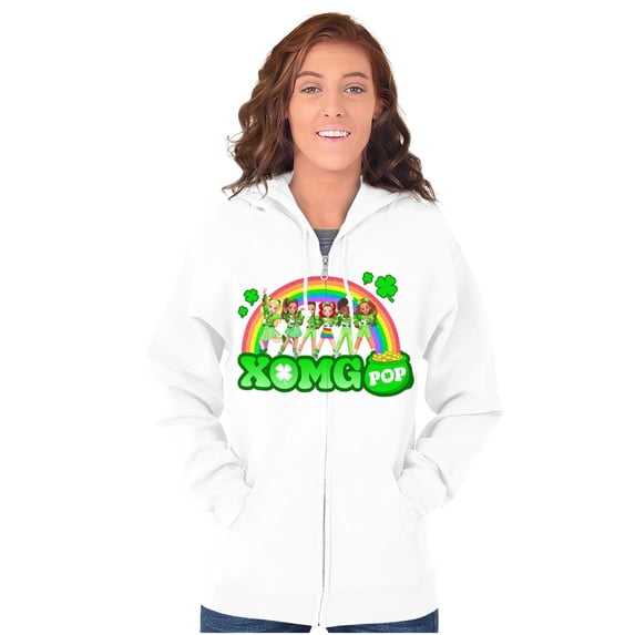 XOMG POP Saint Paddy Pot of Gold Zip Hoodie Sweatshirt Women Brisco Brands S