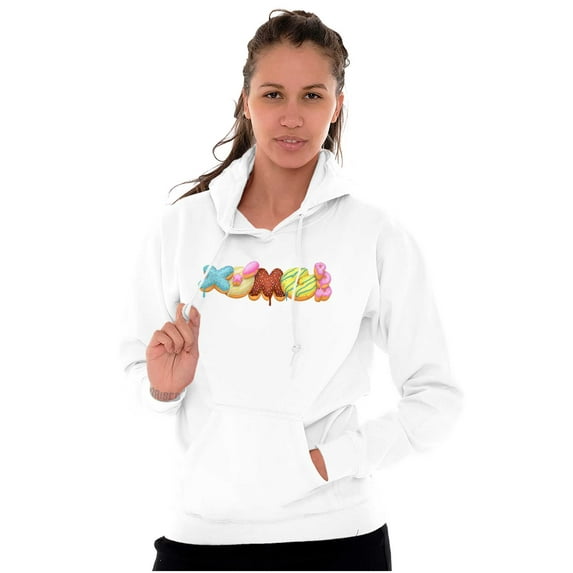 XOMG POP Sweet Frosted Donuts Logo Women Plus Size Hoodie Brisco Brands 2X