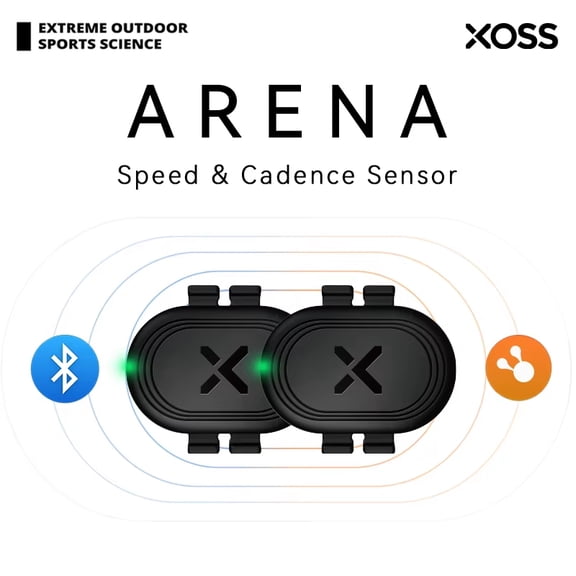 XOSS ARENA Wireless Speed & Cadence Sensor - ANT+ Bluetooth Cycling Computer Sensor for Road & Mountain Bikes, Compatible with iGPSPORT, Bryton, Cycplus