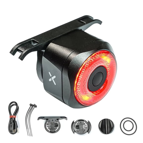XOSS XR Pro Smart Bike Taillight, Team Sync Auto Brake Sensing LED Rear Light, Rechargeable IPX6 Waterproof Cycling Safety Light