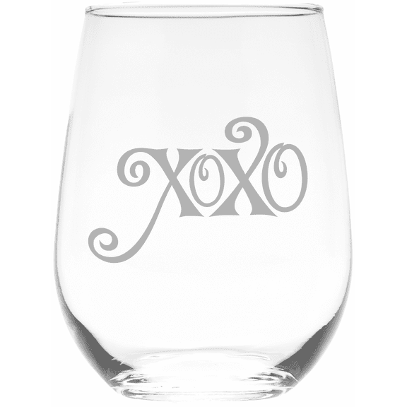 C&M Personal Gifts 17 oz XOXO Stemless Wine Glass