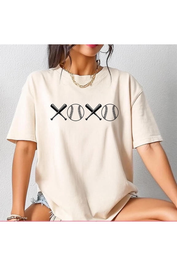 XOXO Baseball Shirt, Crossed Bats Sweatshirt, Sports Fan