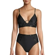 XOXO Chain High Gore Long Line Top With High Waist Brief Bottom Swimsuit