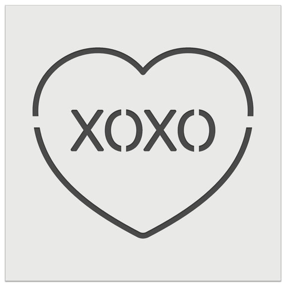 XOXO Conversation Heart Love Valentine's Day DIY Cookie Wall Craft Stencil - 3.5 Inch