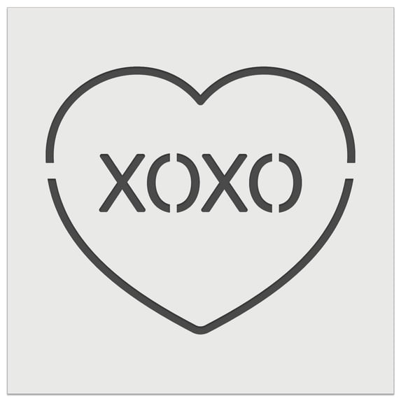 XOXO Conversation Heart Love Valentine's Day DIY Cookie Wall Craft Stencil - 5.5 Inch