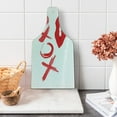 thumbnail image 1 of XOXO Cutting Board, Lipsticked Woman Biting Lips Simplistic Design Feminine Fantasy, Decorative Tempered Glass Cutting and Serving Board, in 3 Sizes, by Ambesonne, 1 of 2