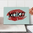 thumbnail image 1 of XOXO Cutting Board, Realistic Colored Lips Pattern with Modern Ink Calligraphy Image, Decorative Tempered Glass Cutting and Serving Board, in 3 Sizes, by Ambesonne, 1 of 2