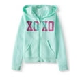 thumbnail image 1 of XOXO Girls 7-16 Glitter Logo Fleece Hoodie(Mint 7/8), 1 of 3