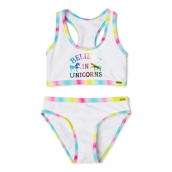 XOXO Girls Foil Print Racer Back Bikini Swimsuit Set, 2-Piece, Sizes 4-16