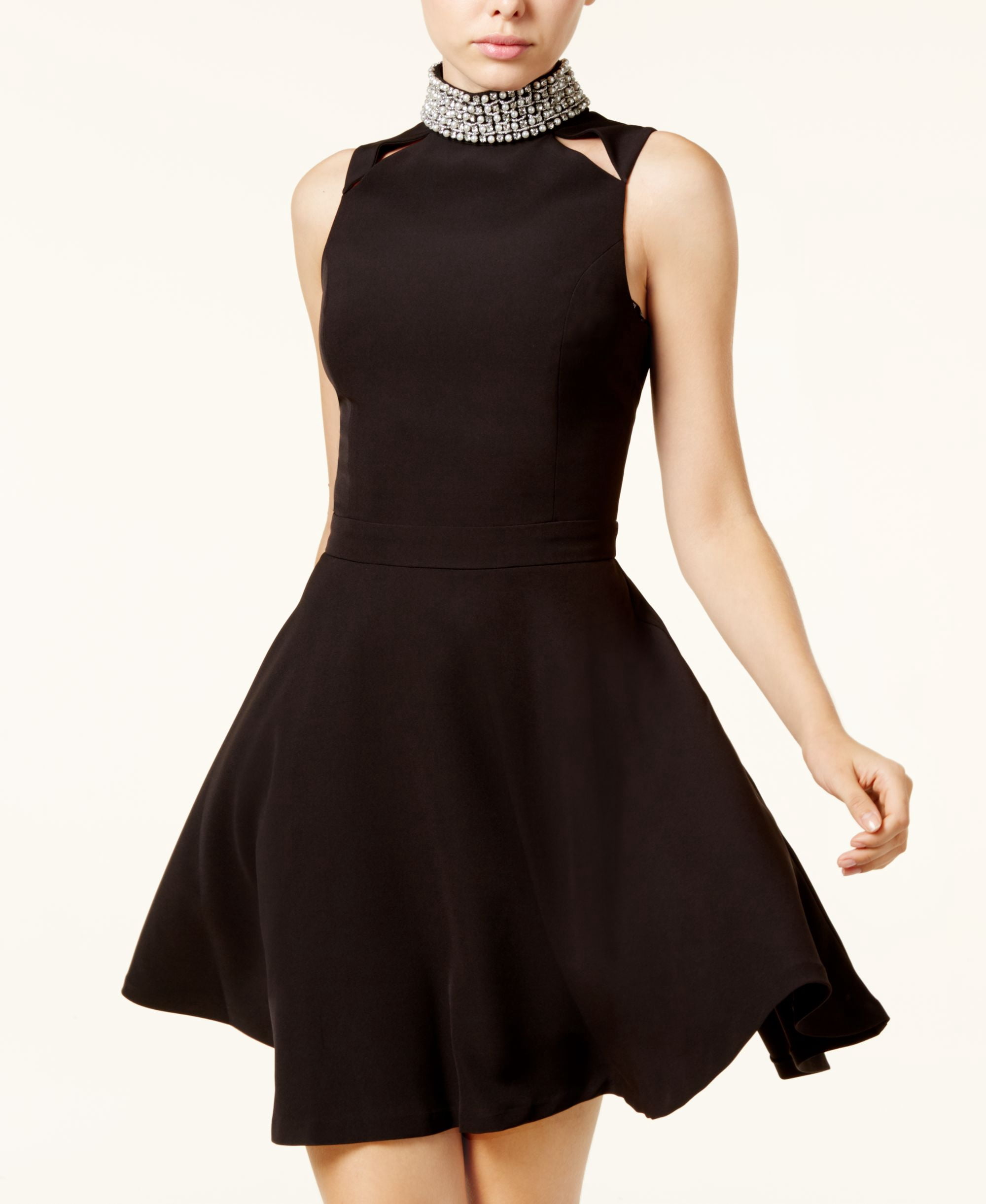 formal skater dresses for juniors B Darlin Juniors' Glitter-Knit Skater Party Dress