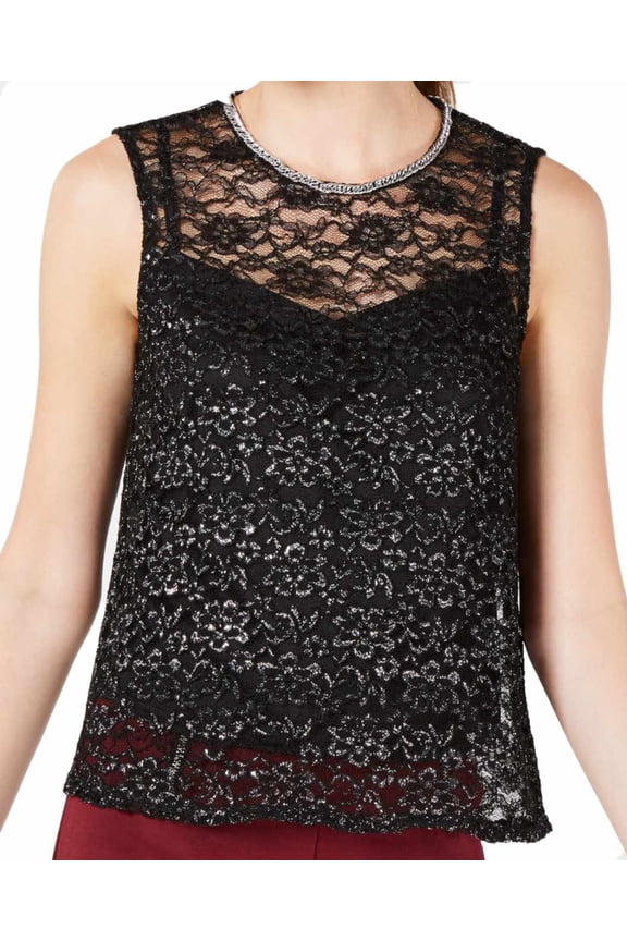 Juniors Lace And Chain Top