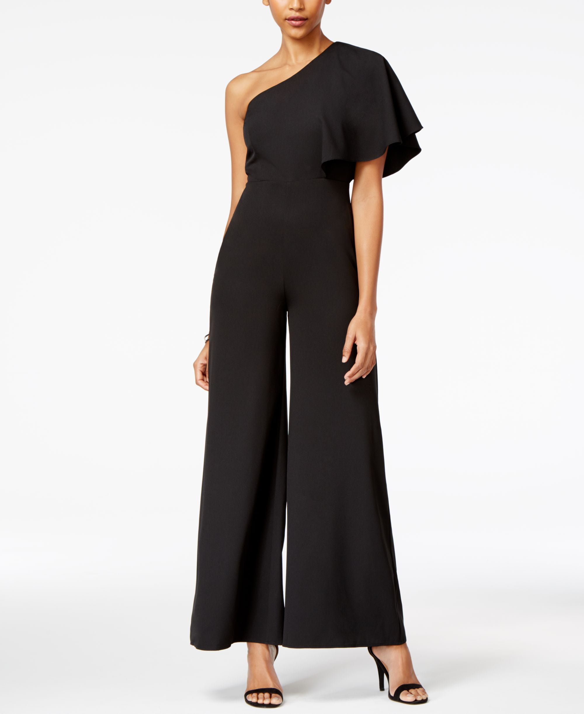 XOXO Juniors One Shoulder Jumpsuit Black XL - Walmart.com