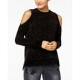 thumbnail image 1 of XOXO Juniors Pointelle Cold Shoulder Sweater Black L, 1 of 1