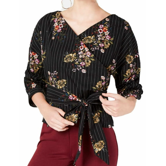 XOXO Juniors Ruched Sleeve Wrap Blouse