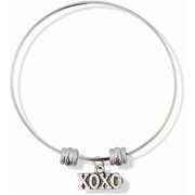 XOXO Kiss Hug Text Adjustable Wire Charm Bangle
