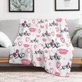 thumbnail image 1 of XOXO Lip Heart Flannel Fleece Throw Blanket Valentine''s Day Cute Soft Blanket for Couch,Cozy,Warm,Lightweight,50x60 Inches, 1 of 6
