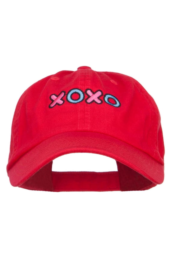 XOXO Love Embroidered Low Cap - Red OSFM