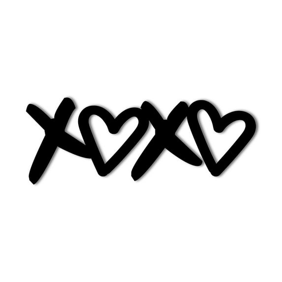 XOXO Metal Wall Sign Decorative Accent Decor Say I Love You Infinity Hearts Bedroom Wall Home Decor Word Sign - 3 Sizes / 13 Colors - Indoor Outdoor Made in USA