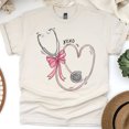 thumbnail image 1 of XOXO Nurse Graphic Tee with Medical Heart Design, Natural, Size S, 1 of 6